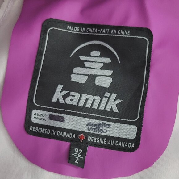 Kamik Kid's Purple Pockets Lightweight & Water-Resistant Hooded Rain Coat Size 2 - Picture 9 of 13